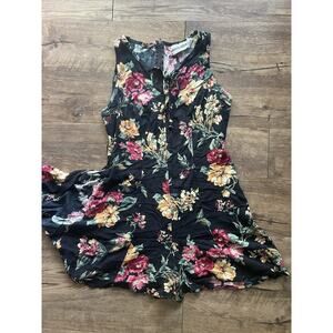 Vintage Skort‎ Dress Romper Size 7/8 Rayon 1990’s Floral Joni Blair
